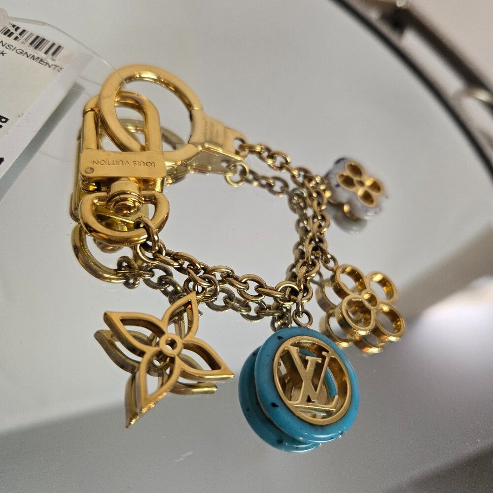 Louis Vuitton Goldtone Colorline Key Holder and Bag Charm – 7.5"